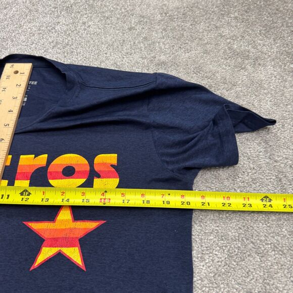 The Nike Tee Dri-Fit Houston Astros Graphic T-Shirt Mens Medium Blue Orange Top - Picture 10 of 11